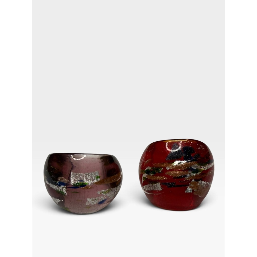 Vintage Decorative Handcrafted Murano Glass Ring Set Size 6